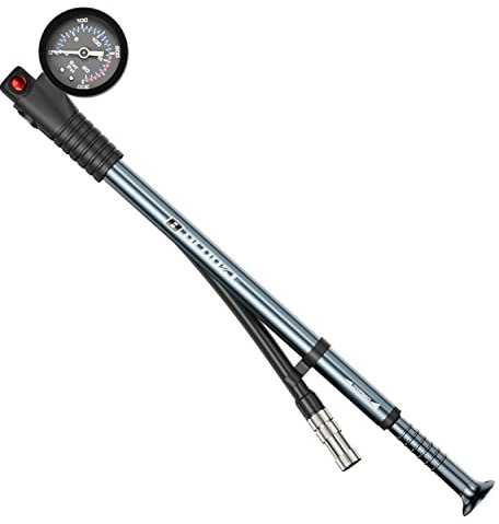 Diyife Federgabel Dämpferpumpe mit Manometer, [300 PSI] Hochdruck Tragbare Stoßdämpfer Pumpe Gabelpumpe für Federgabel & Heckfederung, MTB, Fahrrad, Rollstuhl, Schrader/Presta - Titan
