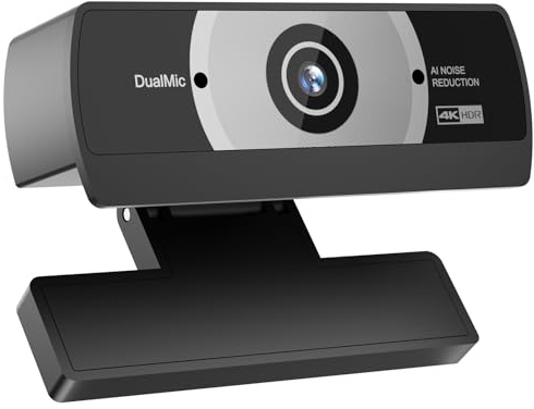 Diccik 4K-Webcam, PC-Webcam mit Mikrofon, Rauschunterdrückung, Autofokus, Lichtkorrektur, Plug & Play, tragbar, Windows, macOS, Linux, YouTube-Streaming, Skype, Videoanrufe, Zoom, Videokonferenzen