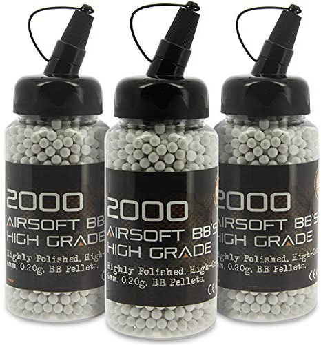 G8DS® Softair Munition Airsoft 6mm BB Weiss poliert 2000 STK im Speedloader 0,2g