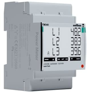 Wallbox Power Boost (DREI phasig) | Voltmeter und Amperemeter Energiezähler Hutschiene mit APP
