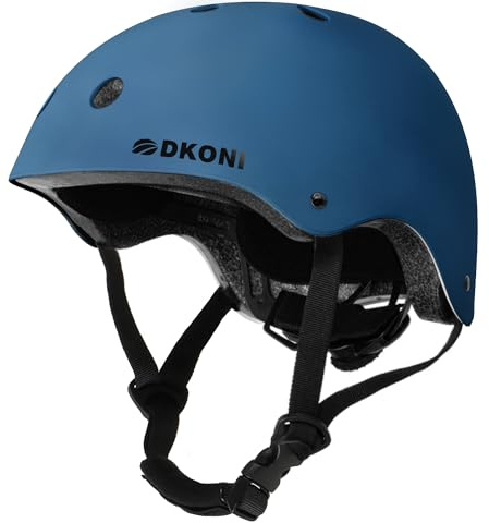 DKONI Fahrradhelm Helm Kinder, verstellbar und für mehrere Sportarten geeignet, von Kleinkind bis Jugend, 3 Größen (Dunkelblau, S:48-52cm)
