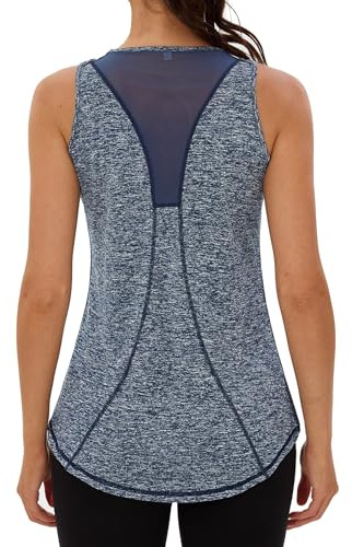 Wayleb Sporttop Damen Yoga Tanktop Mesh Rücken Ärmelloses Sport Oberteil Laufen Fitness Funktions Gym Activewear-Tanktops S-3XL