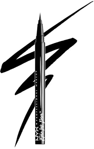 NYX Professional Makeup Epic Ink Eyeliner, Hochpigmentierter Filzstift, Wasserfest, langanhaltender Kajal, Vegane Formel, Einfache Anwendung mit flexiblem Pinsel, Shade: 01 Black
