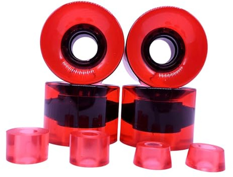 QSTDGVPW 4 Stück Skateboard Räder, Cruising Räder, 60 MM X 45 MM, 78 A, Verschleißfeste PU Longboard Räder, Roller für Alle Gelände Abfahrten