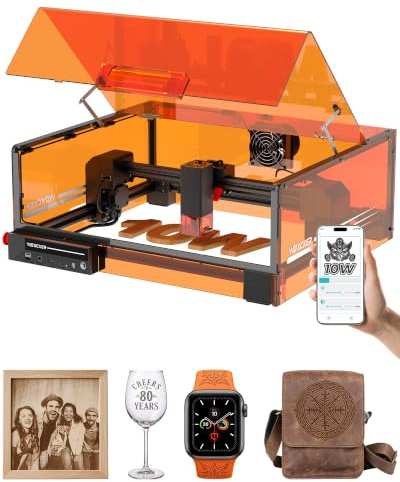 Lasergravurmaschine 5,5W für Anfänger, DIY & personalisierte Geschenke | L2 MAX Laser Graviermaschine mit vollgeschlossenem Gehäuse, Class 1 CNC Laser Cutter 0,01mm Präzision für Holz, Metall