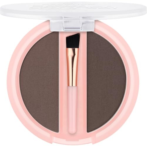 essence brow powder duo set, Augenbrauen Puder, Nr. 03, Braun, definierend, natürlich, vegan, ohne Mikroplastikpartikel, Nanopartikel frei, ohne Parfüm, 1er Pack (1.8g)