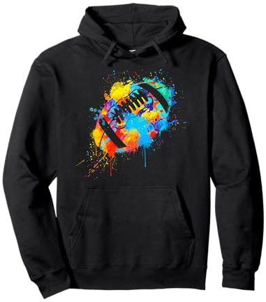 American Football Farbklecks-Design bunt Pullover Hoodie