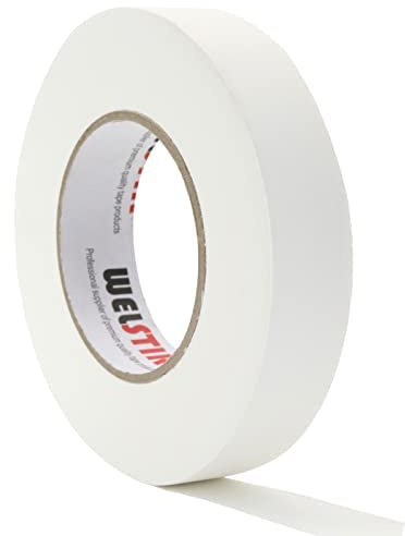 WELSTIK Klebeband Weiß Gaffelband 25MM * 30,2M Gaffaband Mattes Stoffband
