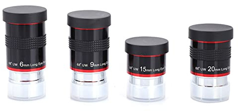 Lybunair Ultra-Weitwinkel-Teleskop-Okular-Set, 1,2 Zoll, 68 Grad, 6 mm, 9 mm, 15 mm, 20 mm, Set für Teleskop