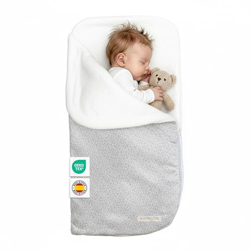 MIMUSELINA Einschlagdecke Babyschale Winter Universal | 2-in-1 Fußsack (92x46 cm) & Decke (92x92 cm) | Weiche Baumwolle für Babyschale, Kinderwagen & Babybett