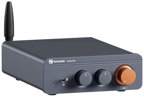 Fosi Audio BT20A Pro HiFi Verstärker, 300Wx2 Mini Verstärker mit Bluetooth 5.0 & TPA3255 Amp Chip, Austauschbare Op-Amps, Class D Verstärker Stereo 2.0 Kanal, Bass- und Höhenanpassung, Endstufe HiFi