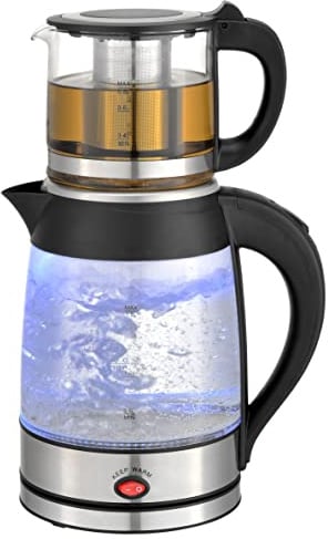 Teekocher | 100% BPA-Frei | Sicherheitsglas | Kalkfilter | 2200 Watt | Überhitzungsschutz | Tee | | Tea Maker | Tee Maschine | Wasserkocher | Teemaschine | Water Kettle