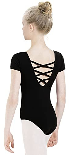 tanzdunsje Ballettanzug Mädchen Ballett Trikot Kinder, Ballett Body TanzBody Turnanzug Gymnastikanzug Trikot für Kinder Damen Größe 100-170