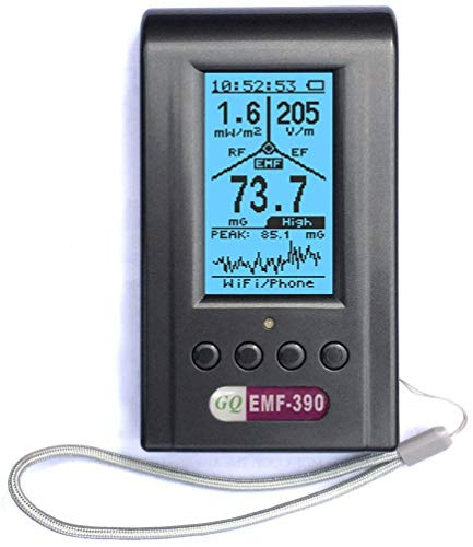 Fortschrittliche elektromagnetische Mehrfeld Strahlung EMF-390 3-in-1 EMF ELF RF HF Meter Messgerät Mobilfunkmasten Detektor Datenlogger