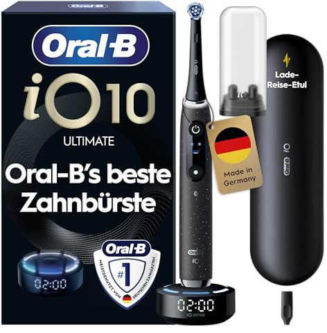Oral-B iO Series 10 Elektrische Zahnbürste Cosmic Black mit iO Sense Ladestation
