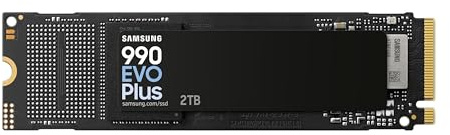 Samsung 990 EVO Plus NVMe M.2 SSD 1 TB, PCIe 4.0 x4 / PCIe 5.0 x2, NVMe 2.0 (2280), 7.150 MB/s Lesen, 6.300 MB/s Schreiben, Interne SSD für Gaming und Grafikbearbeitung, MZ-V9S1T0BW