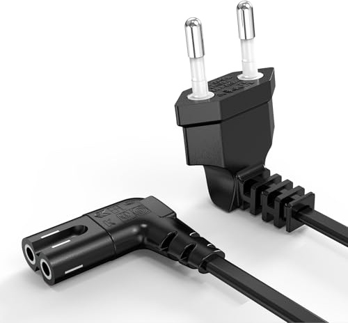Ancable 3M Netzkabel Stromkabel 2 polig, C7 Kabel Eurostecker Stromkabel 90° Euro Netzkabel für Samsung Fernseher LG Philips Sony Panasonic TV PS5 PS4 Xbox PC Kleingerätekabel - Schwarz