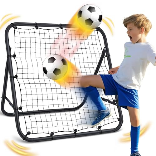 MoKo Rebounder für Fußball, 100 x100 cm Fußball Rebounder Netz, Tragbares Rückprallnetz Fußbälle Trainingsgeschenke, Hilfsmittel & Ausrüstung für Garten, Rasen, Jugendliche & Erwachsene