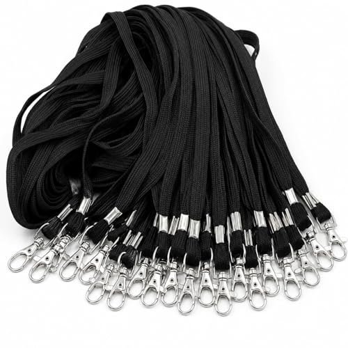45cm Schlüsselband Lanyards für Ausweiskarten - 100Pack Baumwolle Weich Nackenband Schlüsselband mit Swivel Metallhaken für Ausweise, Namensschilder, Schlüssel, Umhängebänder - Ideal für Büros, Lehrer