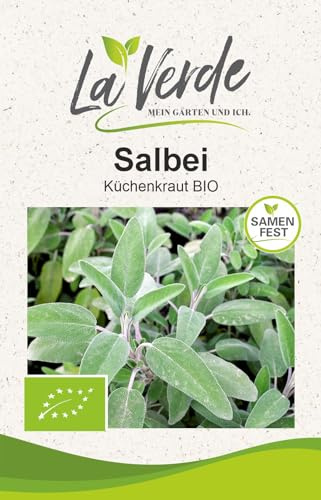 La Verde MEIN GARTEN UND ICH. Salbei BIO Samen für ca. 50 Pflanzen, Küchenkraut intensiv würzig, mehrjährig & winterhart, samenfestes Saatgut ohne Gentechnik