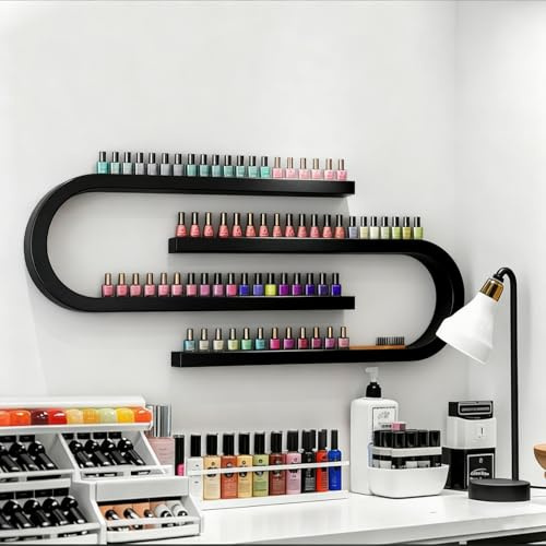 FUYAO An der Wand montiertes Regal für Nagellackflaschen, U-förmiges Parfüm-Aufbewahrungsregal für ätherische Öle, multifunktionaler hängender Parfümhalter für Salon