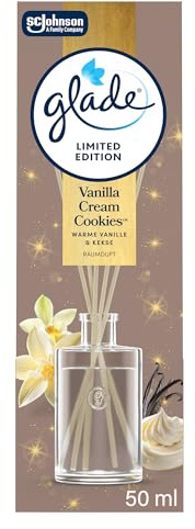 Glade Raumduft Duftstäbchen, Für Zuhause und das Badezimmer, Mit natürlichen Ölen, Vanilla Cream Cookies, Hält 15 Wochen, 50 ml