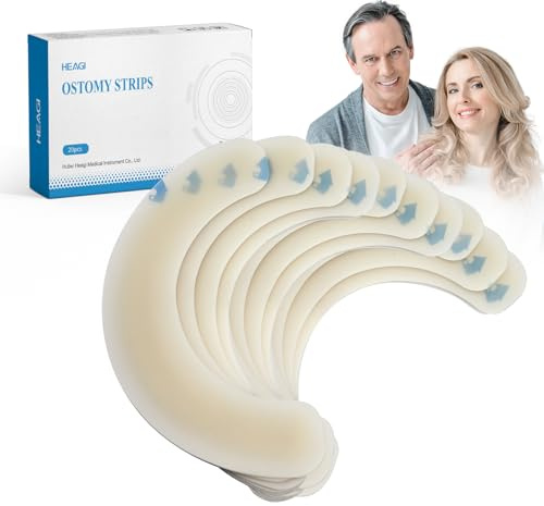 Heagimed 20 Stück Stoma Barriere Ring Leck, Hautbarriere Fixierstreifen | Ostomie-Zubehör, Elastic Barrier Strips, Stoma Pflege Klebeband Für Stomabeutel, Hautfreundlich, Starker Halt, Auslaufschutz