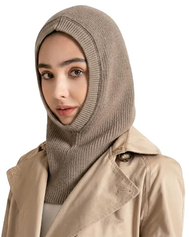 ZLYC Damen Winter Sturmhauben Stricken Winddicht Beanie Mütze Kapuzenschal | Warme weich und bequeme Balaclava,die im Winter Kopf und Nacken vor Wind schützt