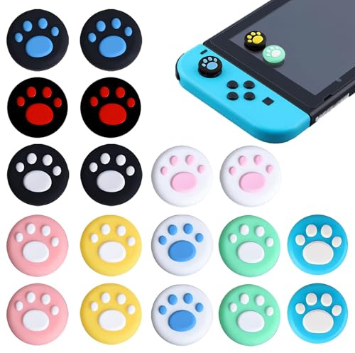 Rienan 18 Stück Joystick Kappen Kompatibel Mit Nintendo Switch, Katzenkrallen Joystick Kappen Aus Silikon Verbessern Sie Das Spielerlebnis Und Schützen Sie Den Rocker