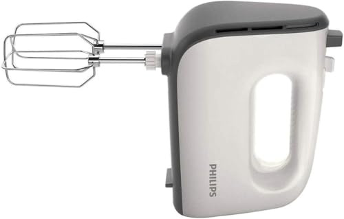 Philips Domestic Appliances HR3741/00 Handmixer, 450 W, 5 Geschwindigkeiten plus Turbo ,‎21.41 x 20.8 x 11.4 cm, weiß/schwarz