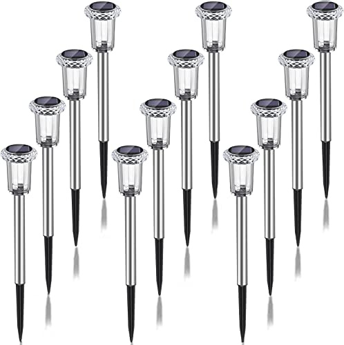 Auting 12 Stück LED Solarleuchten für Garten, Solarlampe für außen Warmweiß Farben wasserdichte,Terrasse, Rasen, Garten, Hof, Wege