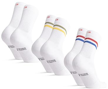 DANISH ENDURANCE Bio-Baumwolle Tennissocken, Herren & Damen, 3 & 6 Paar | Bio-Baumwolle Alltags Socken, Atmungsaktiv & Gepolstert, für Sport & Alltag, Sneaker Socken, Unisex