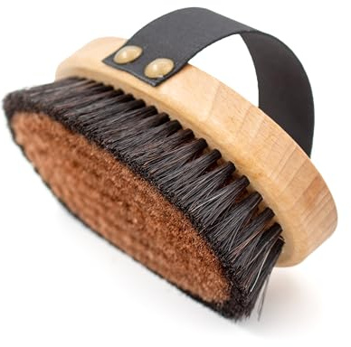 QUOALA® IONIC Rosshaar-Klosterbürste für Detox & Hautpflege – Trockenbürste mit Kupferfasern – 100 % Naturborsten – FSC-zertifiziertes Holz – Made in Germany