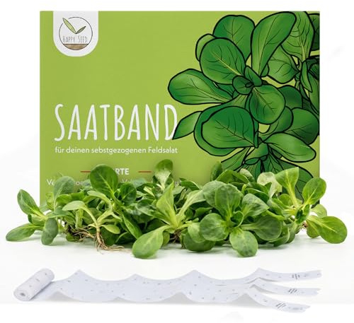 5m Saatband Feldsalat Samen (Verte a coeur plein 2 - Valerianella locusta) - Knackig, frischer Salat ideal für die Anzucht im Garten, Balkonkasten & Gemüsebeet