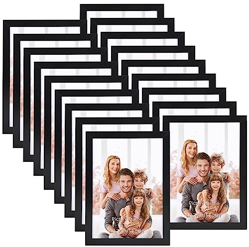 Hoikwo 18 Stück Bilderrahmen 13x18 cm, Schwarz Fotorahmen Collage Set für Wohnzimmer Schlafzimmer Kinderzimmer Büro Treppenhaus Flur, Wand- oder Tischaufsteller