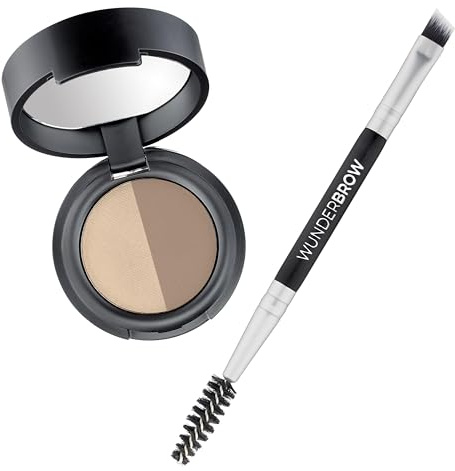 WUNDERBROW Soft Brow Define & Fill Brow Powder Duo (Blonde) – Natürliches Augenbrauen-Make-up mit doppelseitigem Pinsel, vegan & tierversuchsfrei