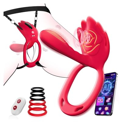 Tagnaff Leise Vibrator Sex Spielzeug für die Paare Frau Extrem Sex mit 6 Penisring, KI-Dialog Butterfly Vibratorensets für Frauen Klitoris, Dildo Vibration für Frauen, Bdsm Sexspielzeug Sets