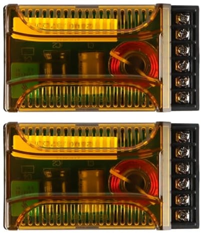 Laroal 2-Wege-Frequenzweiche für Lautsprecher, 2er-Pack, Lautsprecher-Frequenzteiler, 2-Wege-Auto-Audio-Lautsprecher, Zwei Frequenzweichen, Frequenzweiche