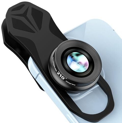 BIGBIGRIVER 210° Fisheye-Objektiv: Professionelles Handy-Objektiv für iPhone, Samsung, Pixel & mehr, Fisheye-Effekt, HD-Beschichtung, Universal-Clip-On