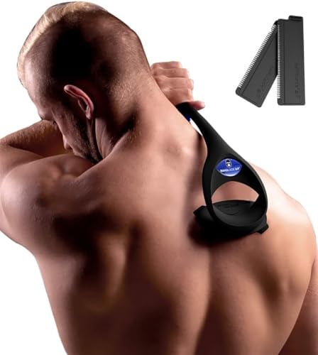 BaKblade 2.0 Back Shaver, Rückenrasierer und Körperrasierer für Männer Idealer Herren-Rasierer für einen Glatten Rücken Inkl. 2 Rasierklingen