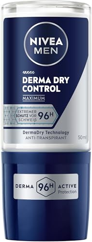 NIVEA MEN Derma Dry Control Roll-on Antitranspirant Deodorant, 150 ml | Herren-Deodorant mit DermaDry Technology, 96 Stunden extremer Schutz vor Schweiß und Geruch