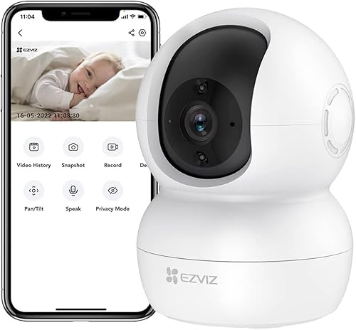 EZVIZ WLAN IP Kamera Überwachungskamera Innen schwenkbare, 1080P, Zwei-Wege-Audio, Bewegungserfolgung, IR Nachtsicht, Babyphone kompatibel mit Alexa, TY2