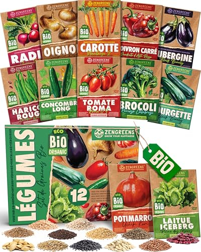 ZenGreens® - Bio Gemüsesamen Set - 12 Gemüse Samen für den einfachen Anbau im Garten, Balkon oder Hochbeet - ökologisches Saatgut - Pflanzensamen - Gemüsesamenset