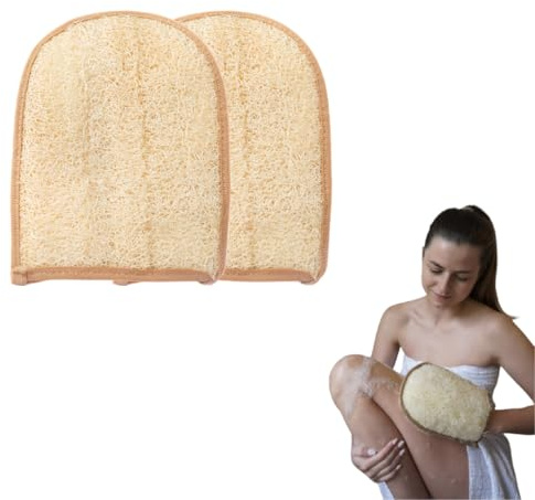 Loofahcrafts Peelinghandschuh natürlicher ägyptischer Luffa Peeling Handschuh Luffa-Schwamm Waschhandschuh Badeschwamm Körper Dusche Peelingschwamm Luffah exfoliating gloves dusch fluff body scrubber