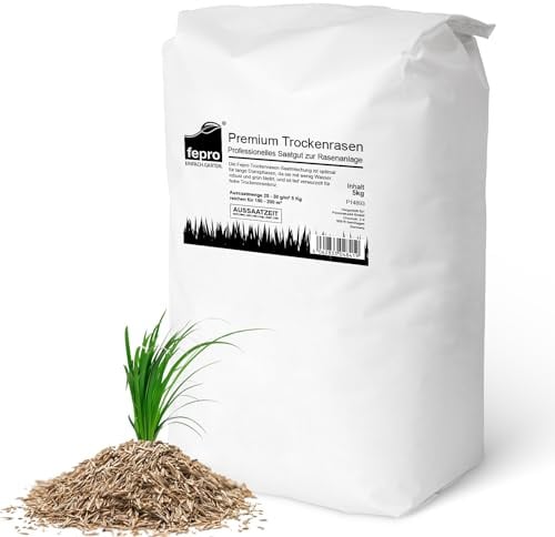 5 kg Rasensamen trockenresistent dürreresistent für Trockenrasen & Schattenrasen Samen Grassamen schnellkeimend, 200m², ideal für Neuansaat und Nachsaat, Rasensaat Grassamen