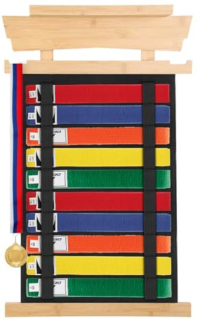 SUMNACON 10 Gürtel Displayständer für Kampfsportgürtel, Karate Taekwondo Kampfsportgürtel-Organizer, Wand-Gürtel-Medaillen-Displayhalter mit Ständer für Kampfsport Karate Taekwondo-Lernende (keine