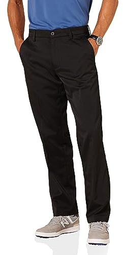 Amazon Essentials Herren Classic-Fit-Stretch-Ganztags-Golfhose, Schwarz, 34W / 32L