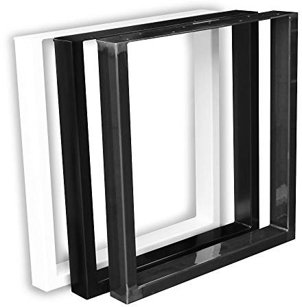 1 Paar (2 Stück) BestLoft Kufen – Tischkufen im Industriedesign aus Rohstahl (30x43cm, Weiß Pulverbeschichtet)