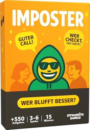 Imposter – Wer ist der Hochstapler? | +550 Aufgaben | das virale Partyspiel | Bluffen, Raten & Lachen für Spielabende & Partys | Lustiges Kartenspiel für Freunde & Familie ab 12 Jahren