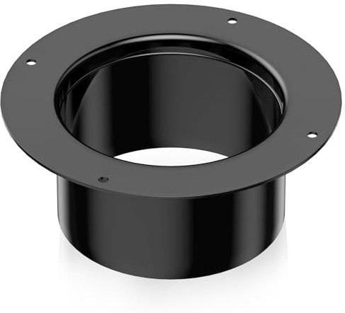 Hon&Guan ø150mm ABS Wandflansch Lüftungsrohr Abluftschlauch Adapter Schwarz